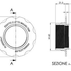 Primaluce Lab Adapter from M60 to M54 with stop ring for ESATTO 2” LP