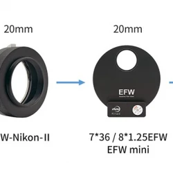 ZWO Nikon T-2 Lens Adapter to Attach Nikon Lens to ZWO Cooled Camera with EFW -  Mark II